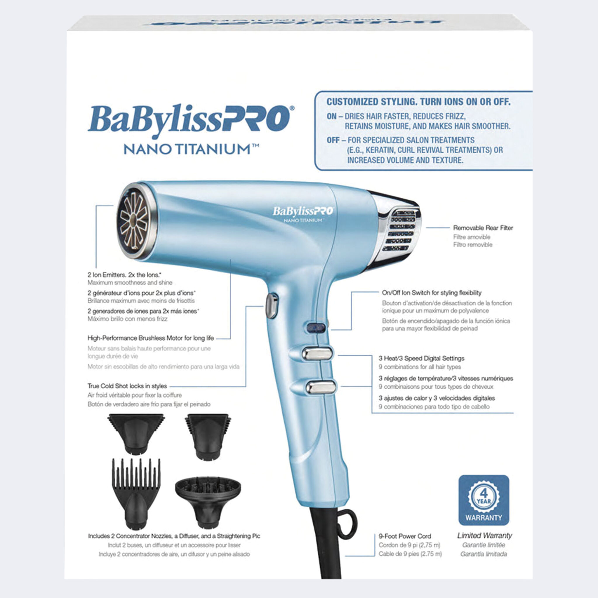 BaBylissPRO® Nano Titanium™ Professional High-Speed Dual Ionic Dryer - Image 12